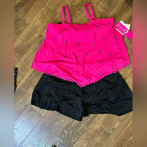 NWT Women’s Fit 4 U Two Piece Swim Suit 24W - Picture 6 of 9